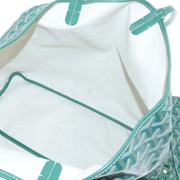RARE Authentic Goyard Goyardine Saint Louis PM Green Shoulder Tote Bag & Pouch - Picture 11 of 15